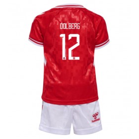 Dänemark Kasper Dolberg #12 Heimtrikot EM 2024 Kurzarm (+ kurze hosen)